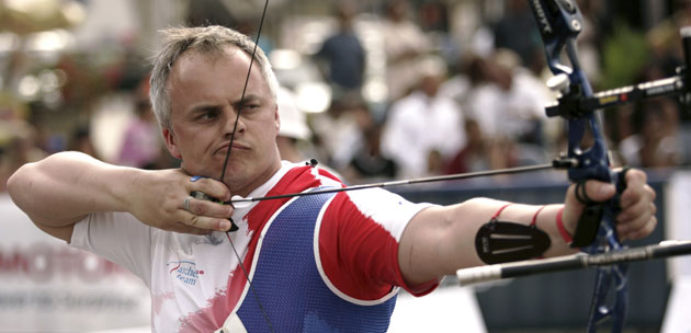 Sport: 24 hours: Simon Terry from Britain competes during the Archery World Cup