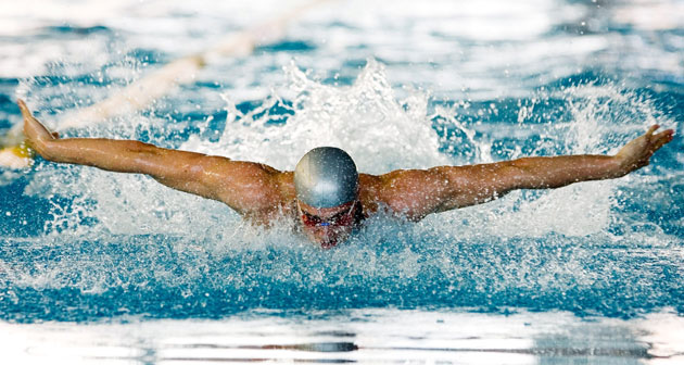 Sport: 24 hours: Rafael Munoz of Spain sets new world record in the men's 50 meter fly