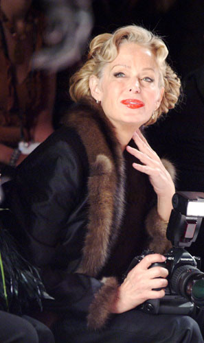 Farrah Fawcett: Farrah Fawcett at New York fashion week in 2004