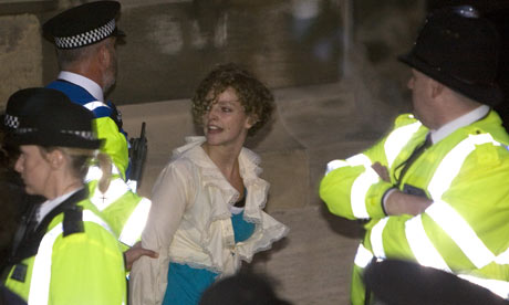 Tamsin Omond Climate Rush campaigner arrested outside the House of Commons