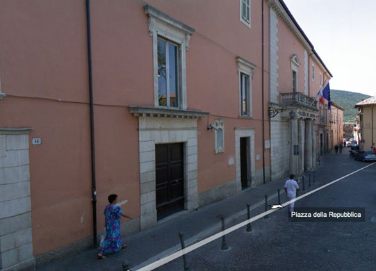 Before & after earthquake: Palazzo Del Governo in Piazza della Rupubblica in L'Aquila