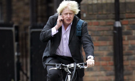 Boris Johnson paying close attention to the traffic