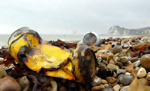 Beach litter: Kent: A beach near Dover