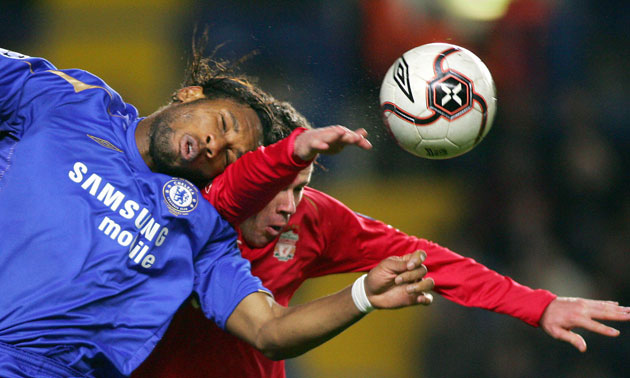 Liverpool v Chelsea: Didier Drogba and Jamie Carragher