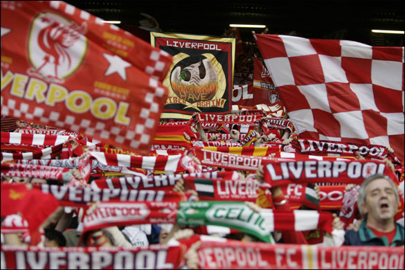 Liverpool v Chelsea: The Kop is a mass of red and white before the match 