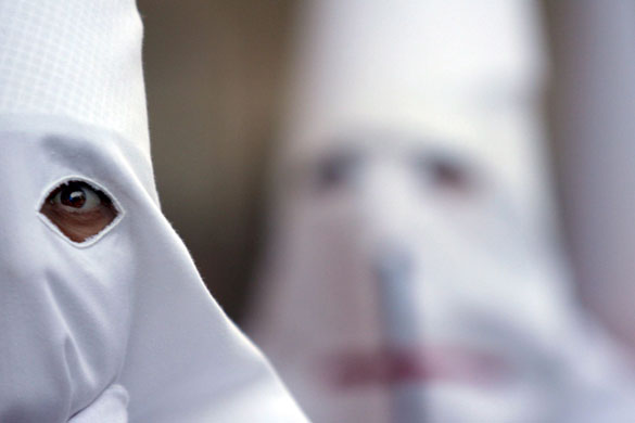 8 April 2009: Algeciras, Spain: Penitents during the Christ of Medinaceli procession