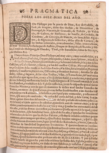 World Digital Library: Pragmatica sobre los diez dias del año, Lima, Peru, 1584