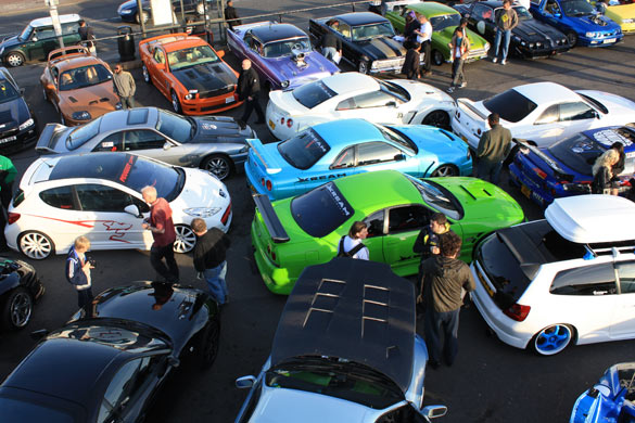 Ace Cafe, London, where drivers of modified cars celebrated release of Fast & Furious, 8 April 2009.