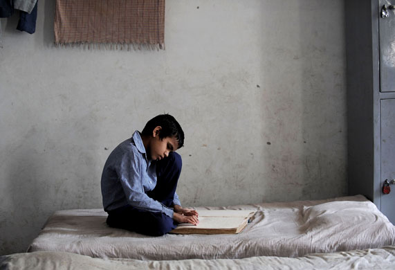24 hours in pictures: Indian blind student