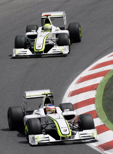 Spanish grand prix: Rubens Barrichello and Jenson Button