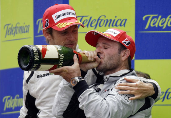 Spanish F1 grand prix: Button and Barrichello