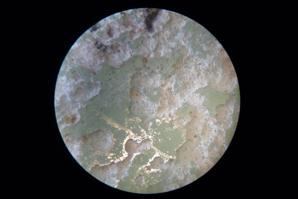 Holy Well Glass: Holy Well Glass view through a microscope medieval glass