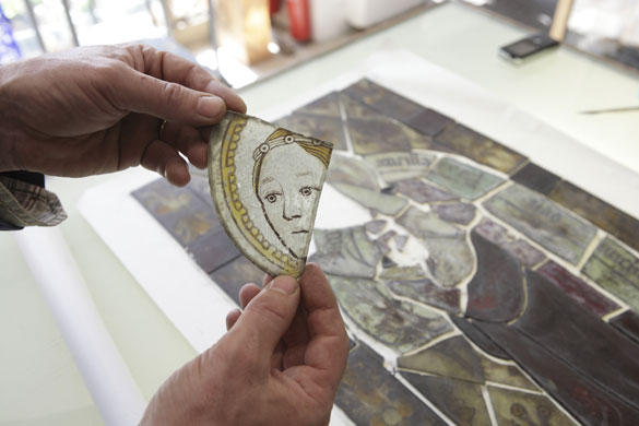 Holy Well Glass: Holy Well Glass medieval stained glass