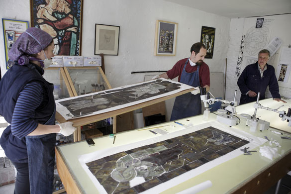 Holy Well Glass: Holy Well Glass conservators