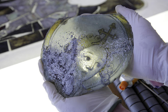 Holy Well Glass: Holy Well Glass damaged glass