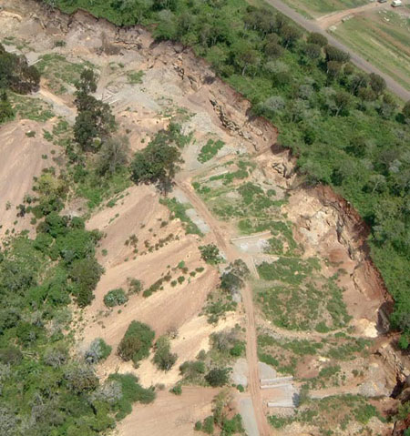 Kenya Aberdare Ranges: Quarry in the forest
