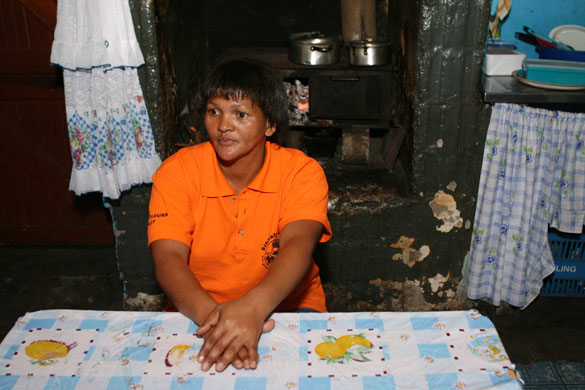 Tesco fruit farms: Sanna Louw (check) who struggles to make ends meet as a fruit farm worker.