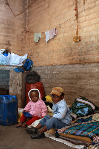 Tesco fruit farms: Children in a farm workers' creche at a Ceres fruit farm in South Africa.