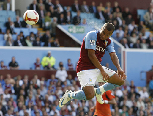 2008/09 football season: Aston Villa's Gabriel Agbonlahor scores