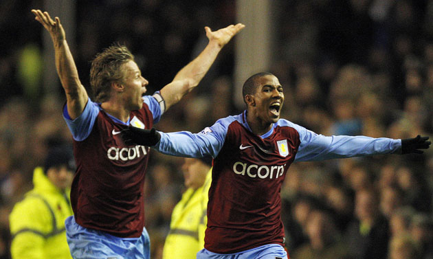 2008/09 football season: Aston Villa's English midfielder Ashley Young