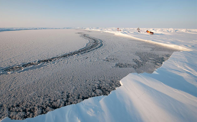 Catlin Arctic Survey: defrozen lead on ice sheet