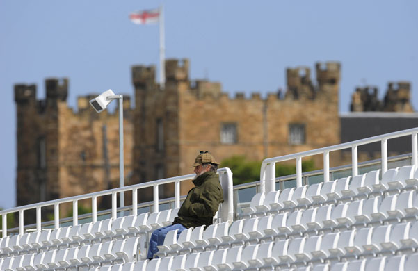 England v West Indies: Lone spectator with deerstalker