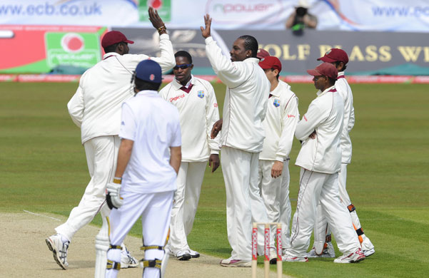 England v West Indies: Gayle celebrates