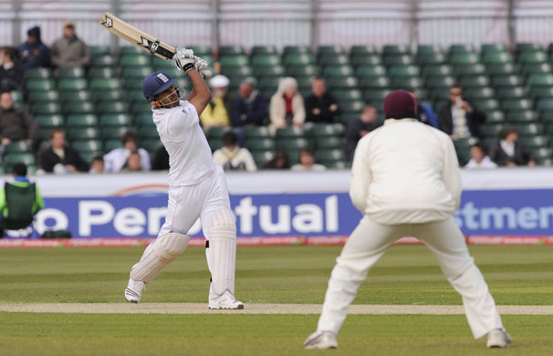 England v West Indies: Ravi Bopara hits Benn for six