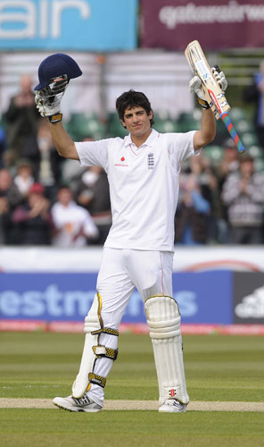 England v West Indies: Alaistair Cook celebrated