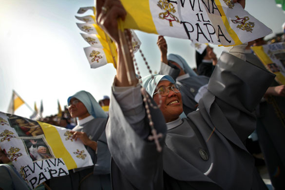 Pope Benedict: Nuns attend mass on Mount Precipice
