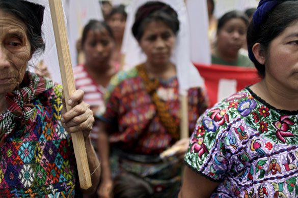 15 May 2009: Guatemala City, Guatemala: Supporters of president Alvaro Colom
