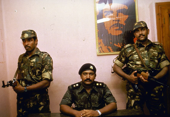 Tamil Tigers surrender: Tamil Tigers leader Velupillai Prabhakaran in 1987