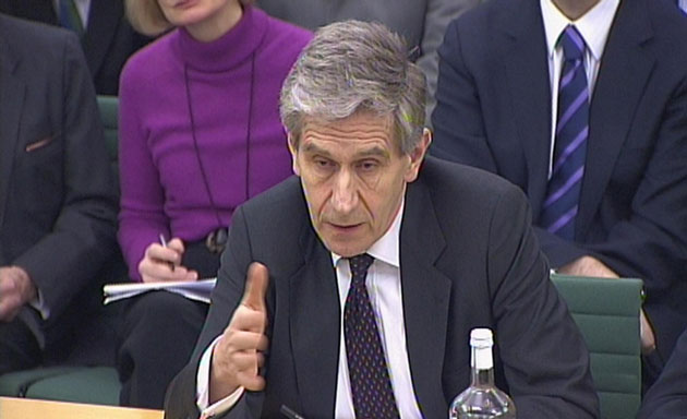 Bankers under pressure: Former chairman of HBOS Lord Dennis Stevenson at the Treasury Committee 