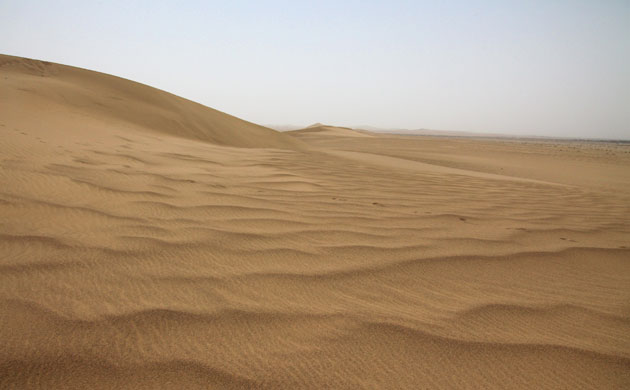 Minqin China: A sand dune in the Tengger desert