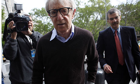 Woody Allen arrives at a New York federal courthouse in American Apparel case