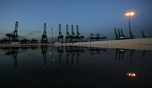 20 May 2009: Cranes at the Port of Singapore Authority's Pasir Panjang terminal