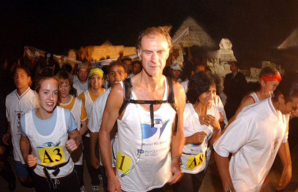 Sir Ranulph Fiennes: British explorer Sir Ranulph Fiennes starts the Egyptian marathon in 2003