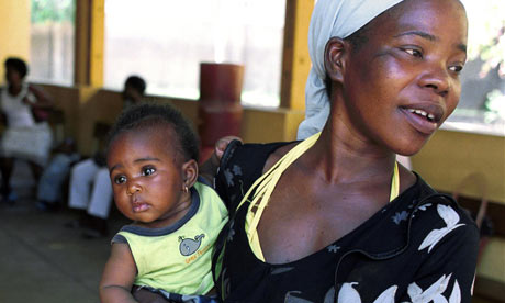 A woman at an HIV clinic in Mozambique, Africa