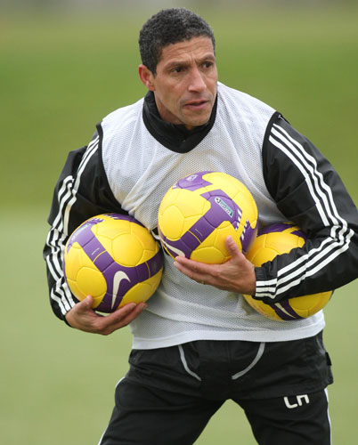 Relegation timescale: Chris Hughton at training