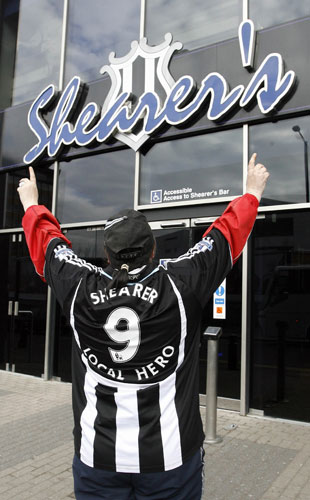 Relegation timescale: Fan celebrates the appointment of Alan Shearer as Newcastle United Manager