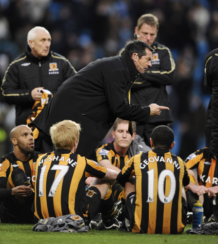 Relegation timescale: Phil Brown talks to his team