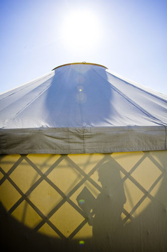 Hay festival yurt: the Guardian Yurt  Hay-on-Wye book festival 2009