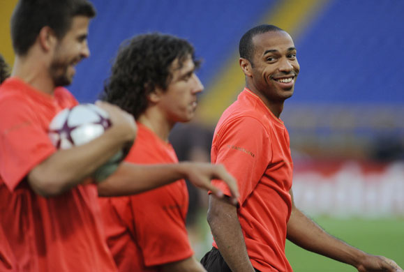 Training sessions: Thierry Henry is all smiles