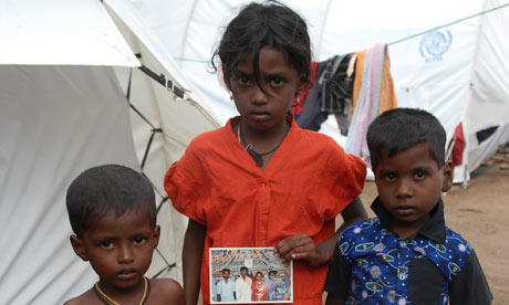 Tamil children at Menik Farm internment camp in Sri Lanka