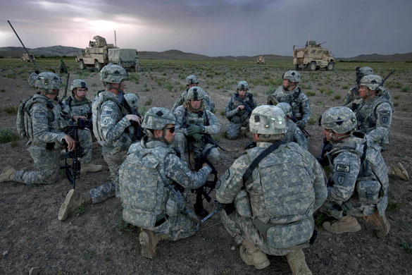 Sean Smith Afghanistan: American Army troops prepare to set up an overnight observation post