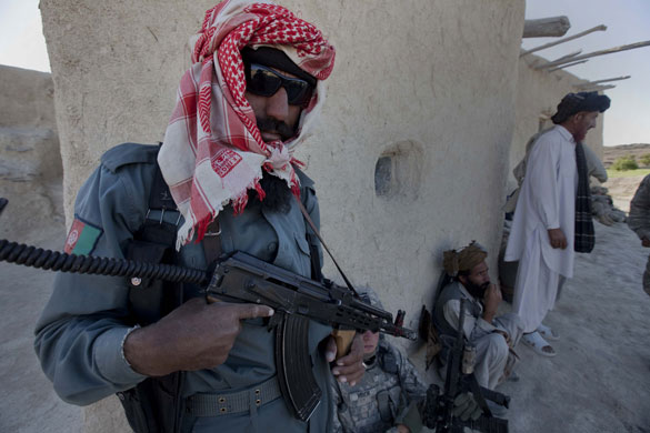 Sean Smith Afghanistan: Afghan national police in Ashak village