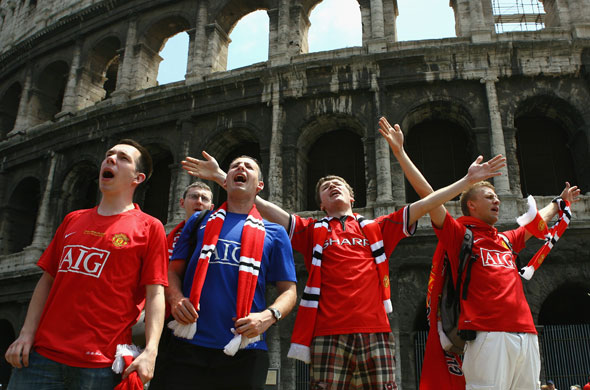 Countdown to kickoff: United fans at the Colosseum