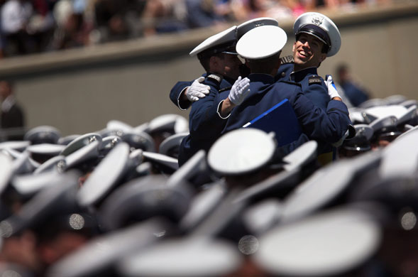 28 May 2009: Colorado Springs: Air Force Academy graduates after receiving diplomas