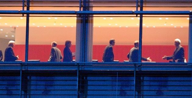 28 May 2009: Berlin, Germany: Angela Merkel meets with members of her cabinet