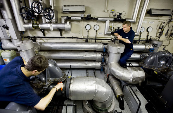Trafalgar Square fountain: The control room for the Trafalgar Square fountains, under the square